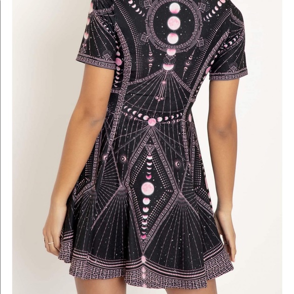❗️SOLD❗️Blackmilk Pink Moon Phases Evil Tee Mini Dress - Picture 2 of 3